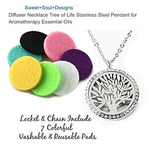 🆕 Sweet Soul Designs TREE OF LIFE DIFFUSER AROMATHERAPY PENDANT Stainless Steel